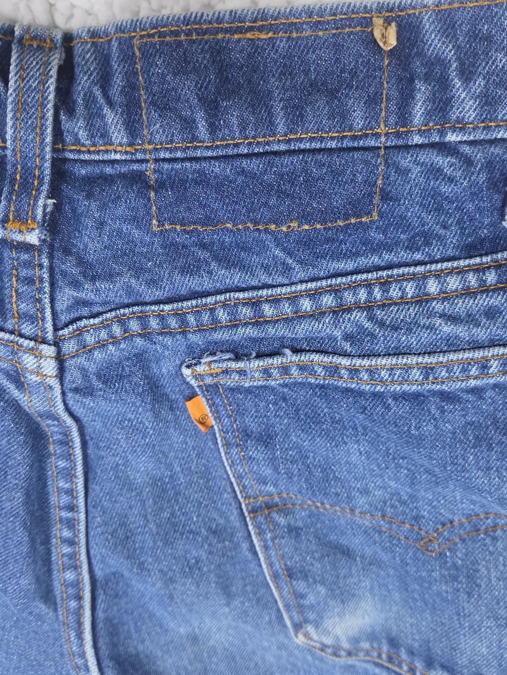 RARE / BLANK ORANGE TAG / 1970s / Levi's / Straight Leg Jeans / Size 34x30